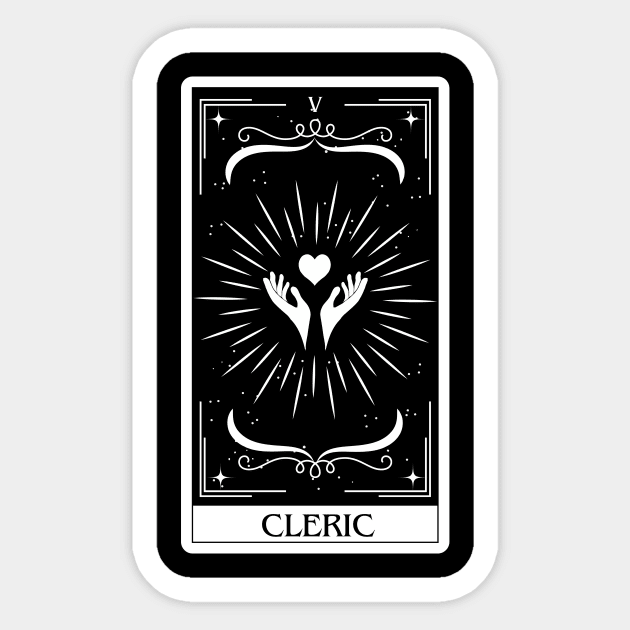 Cleric Tarot Card D&D Nat 20 Dungeons & Dragons Sticker by JaeSlaysDragons